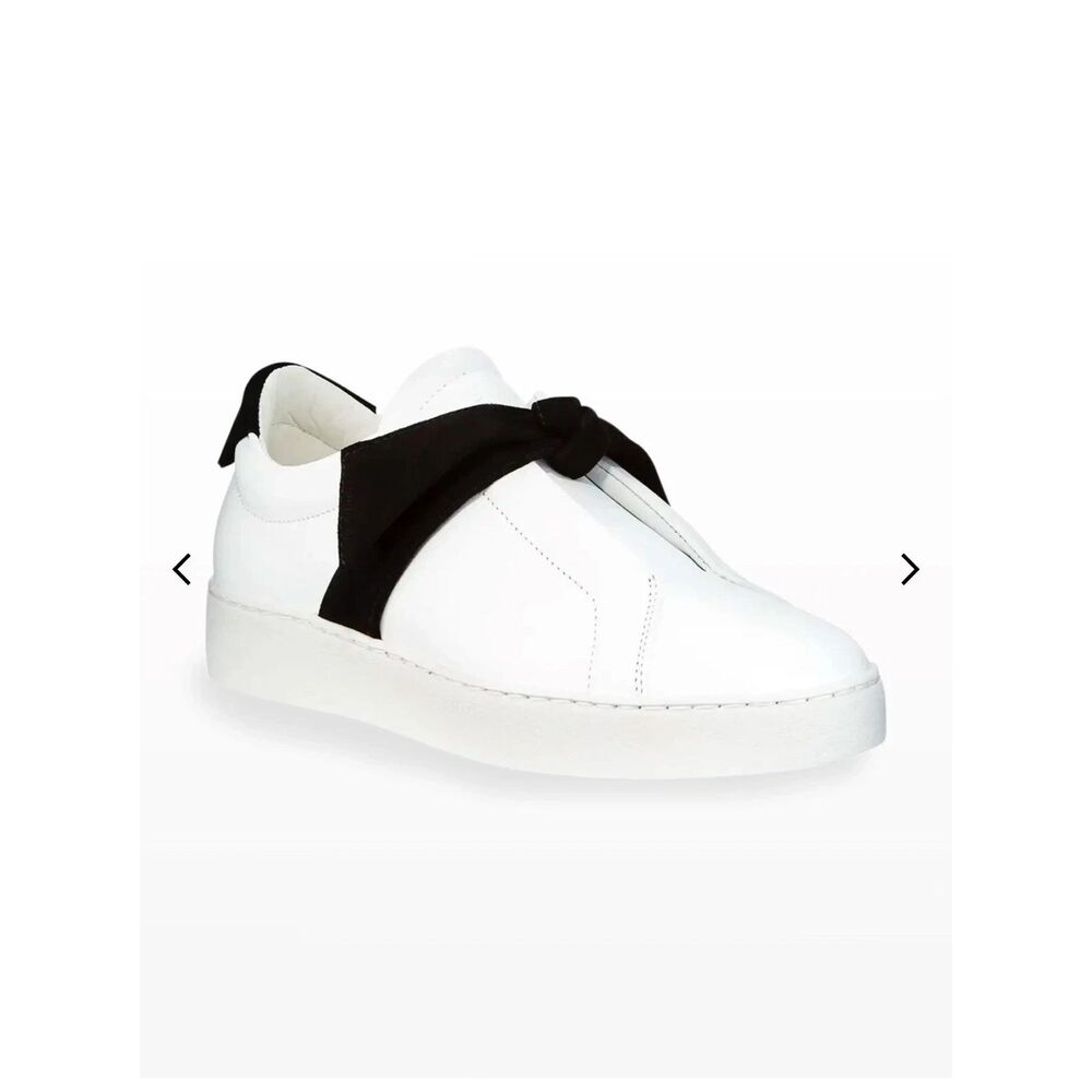 ALEXANDRE BIRMAN Clarita Sneakers White Leather Black Shearling Size 37